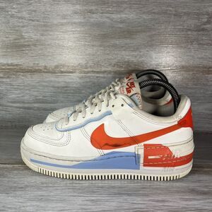 Nike Women’s Air Force Summit White Team Orange 1 Low Shadow CQ9503-100 Size 7